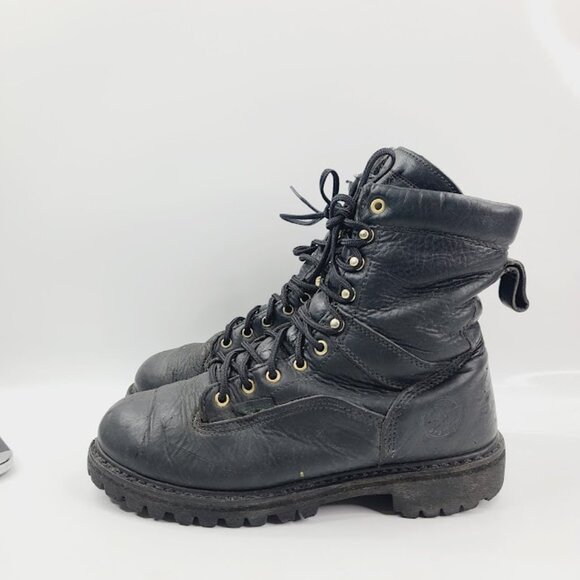 Georgia Men\'s Black Logger Leather Steel Toe Classic Ankle Work Boots Size 8.5 main image 7